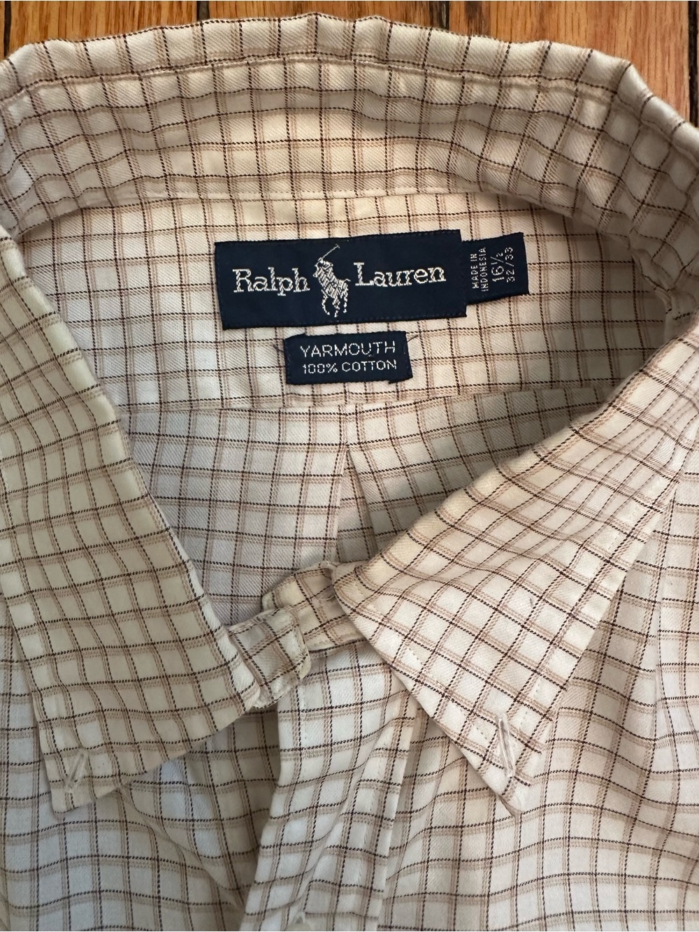 Ralph Lauren Yarmouth Men's 100% Cotton Button Down Dress Shirt 16.5 34/35 1122 - Picture 10 of 11